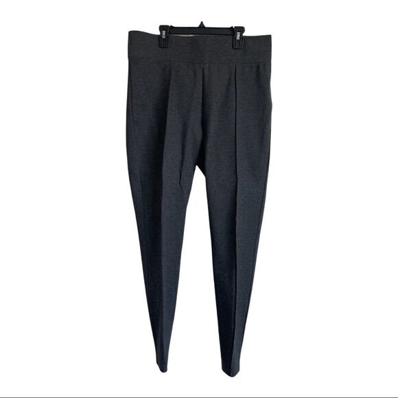 Seven 7 Dark Gray Pintuck Pull On Pants, Straight Leg - Large - Picture 1 of 8